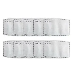 10 Pack PM2.5 Activated Carbon Filter - 5 Layer Protective Mask Filter Replacement