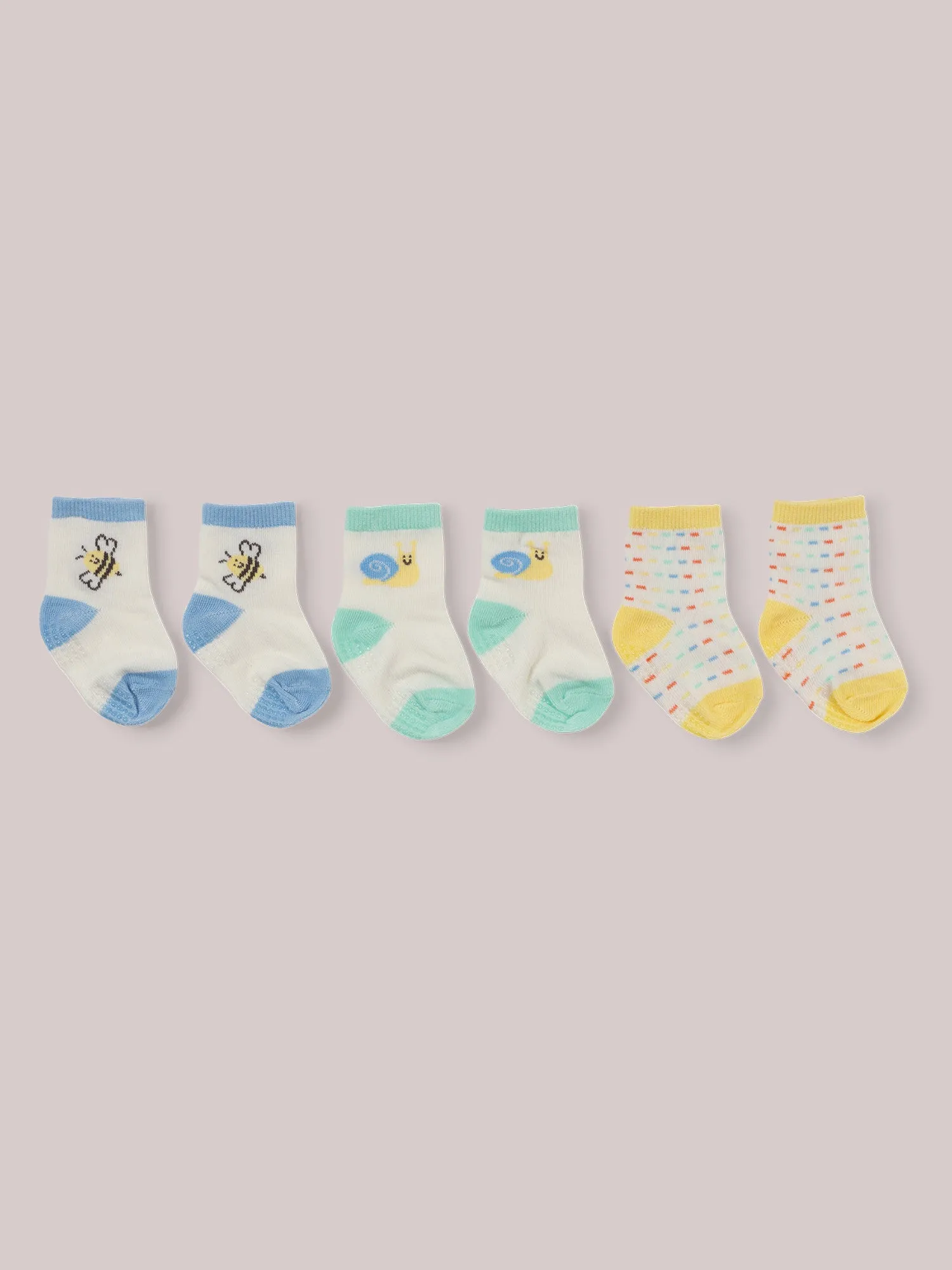 3-Pack Soft Durable Baby Socks Set - Love Bug