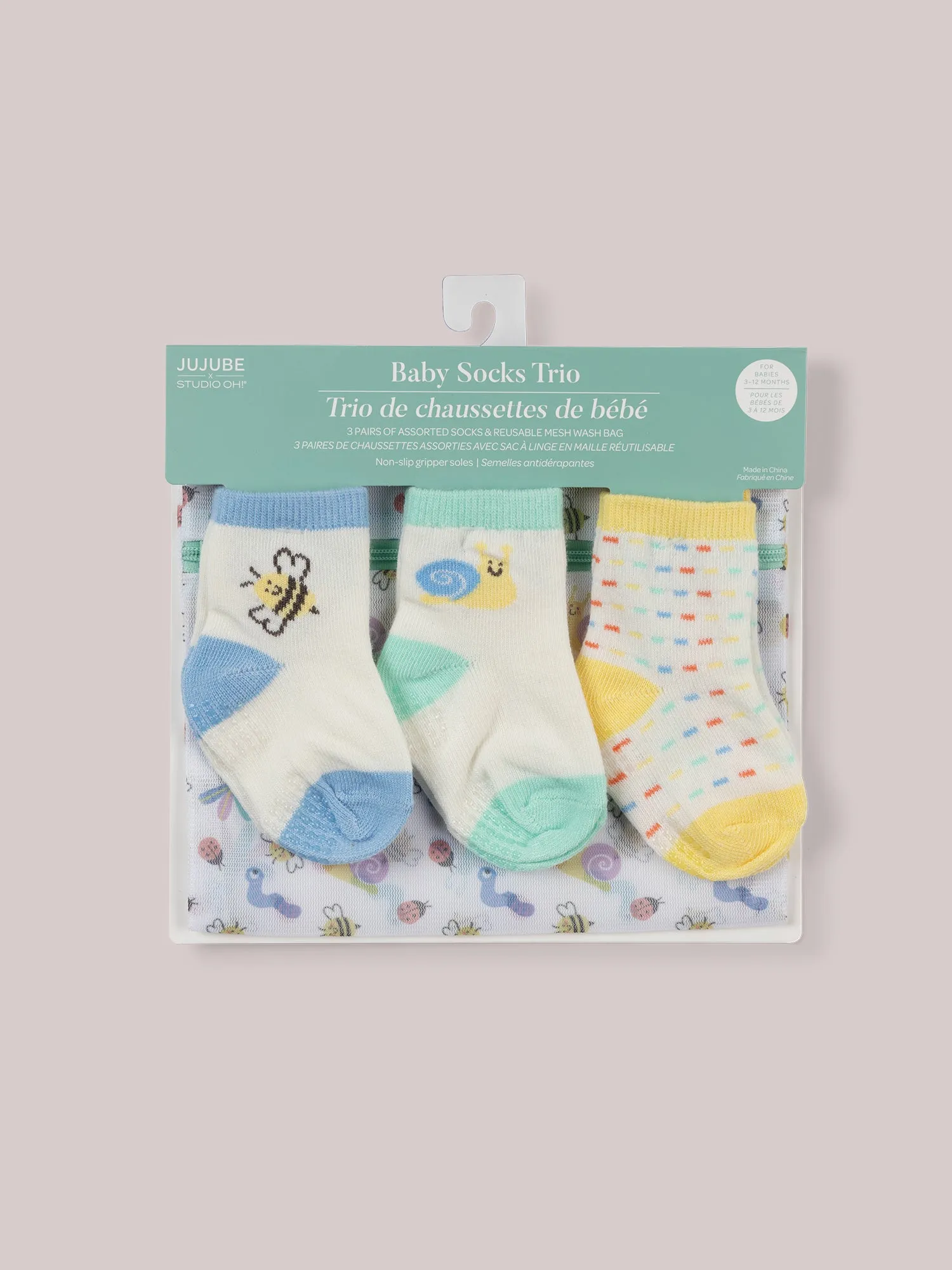 3-Pack Soft Durable Baby Socks Set - Love Bug