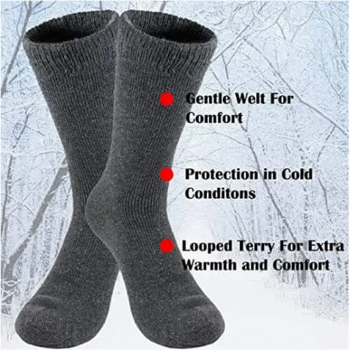 3-Pairs: Men's Thermal Socks for Cold Weather Insulated Socks