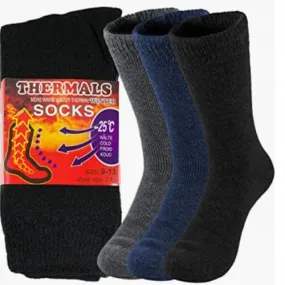 3-Pairs: Men's Thermal Socks for Cold Weather Insulated Socks