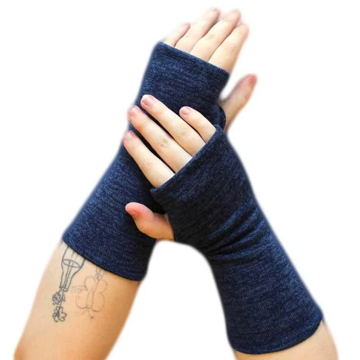 (40% Off) Handwarmers - Autumn Knit in Navy Blue by Dana Herbert