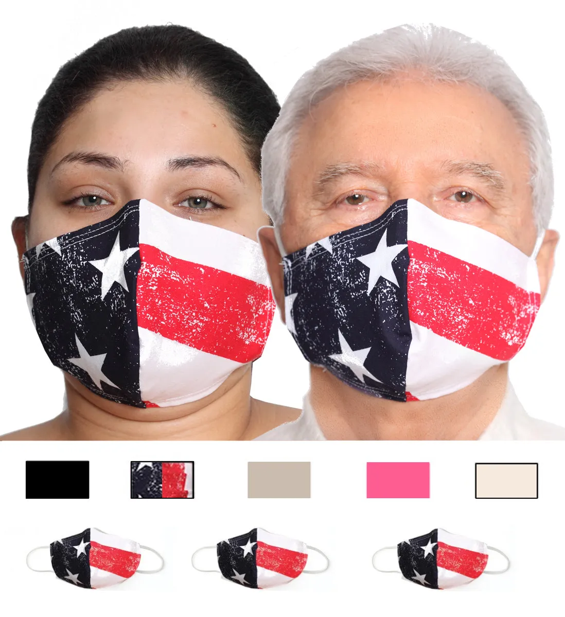 5 Pack Reusable Non-Medical Face Mask Fully Lined with Center Seam  - 168M2185