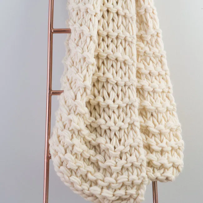 Arm Knit Garter Stitch Blanket Pattern