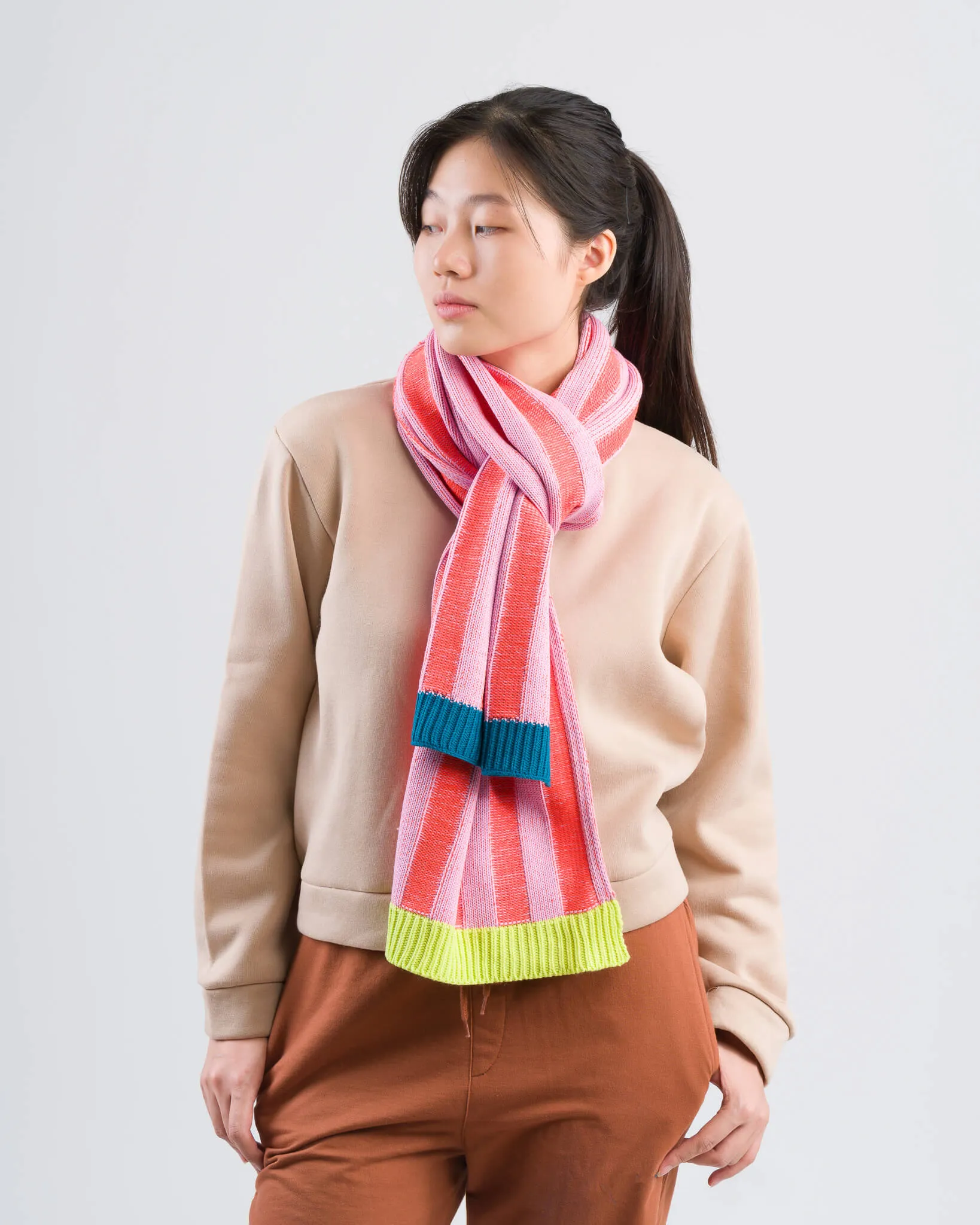 Big Stripe Knit Scarf