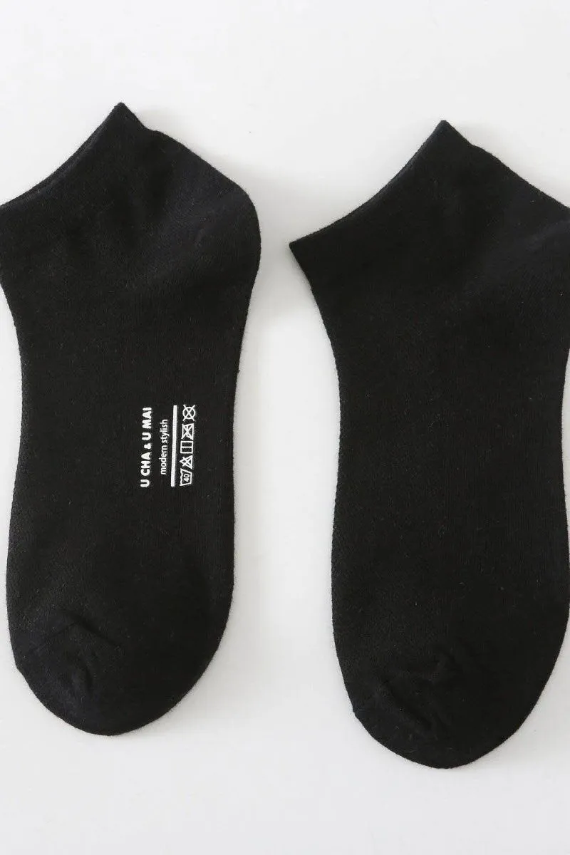 BREATHABLE SOLID COLOR COTTON SOCKS