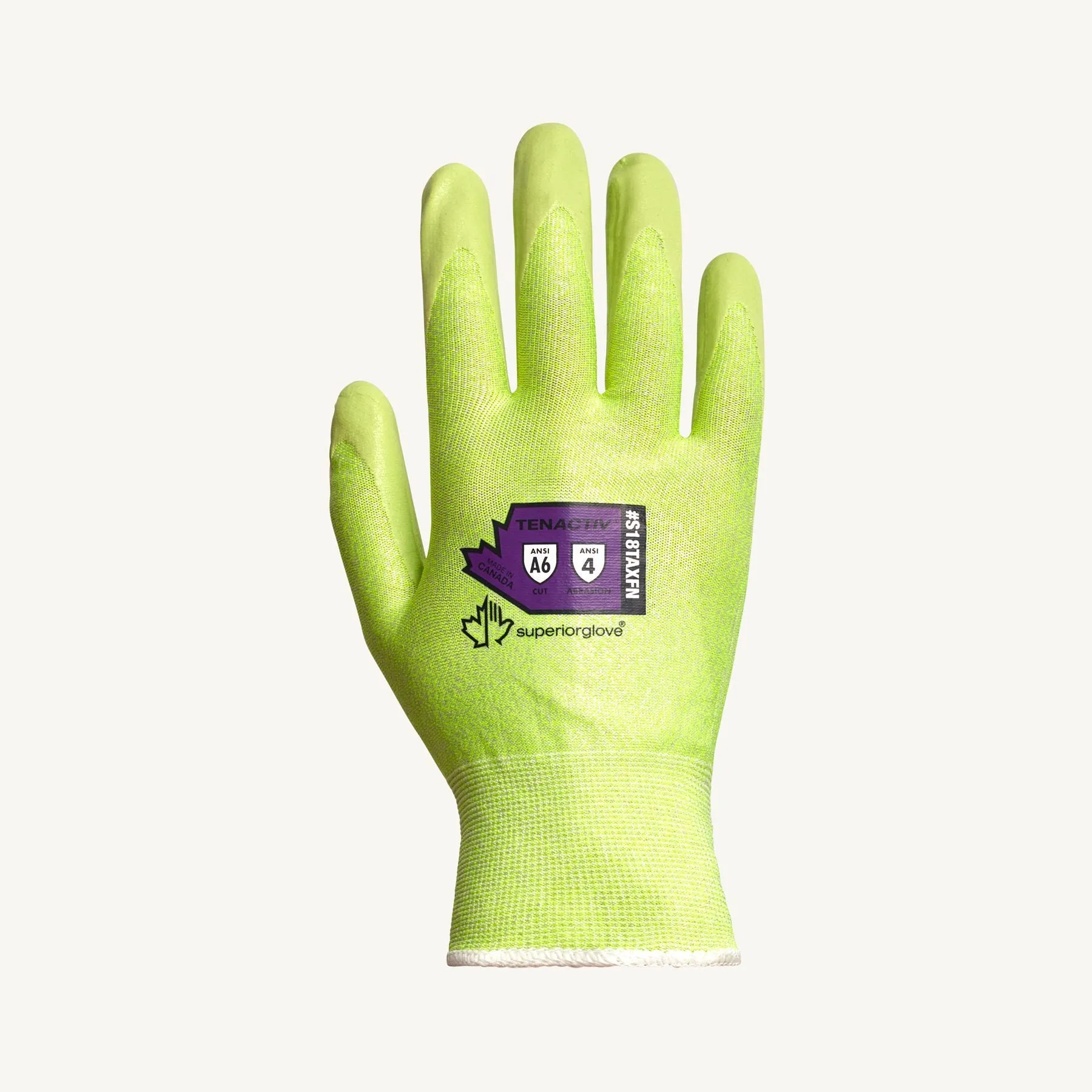 Cut Resistant Gloves - Superior Glove TenActiv Composite Filament Fiber Knit with Foam Nitrile Palms Cut Level A6, S18TAXFN