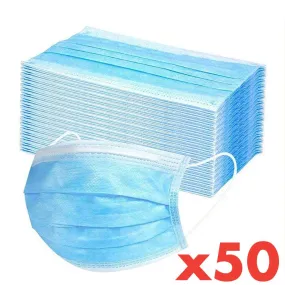 Disposable 3-layer Non-Woven Face Mask - Box of 50