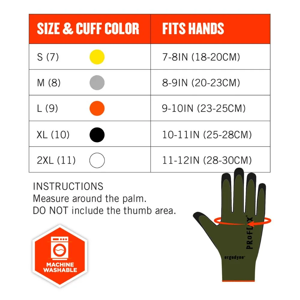 Ergodyne 10342 #7042 1-pair S Green ANSI A4 Nitrile Coated CR Gloves