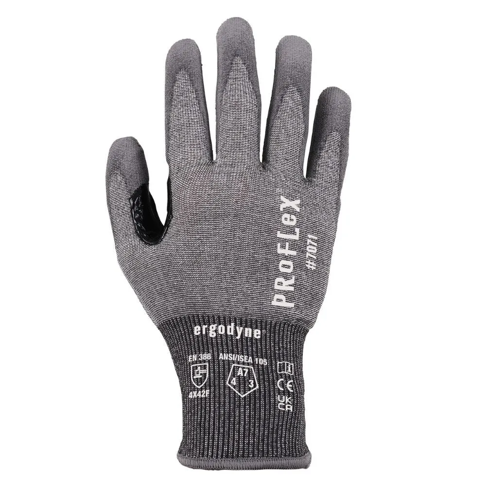 Ergodyne 18072 #7071 1-pair S Gray ANSI A7 PU Coated CR Gloves