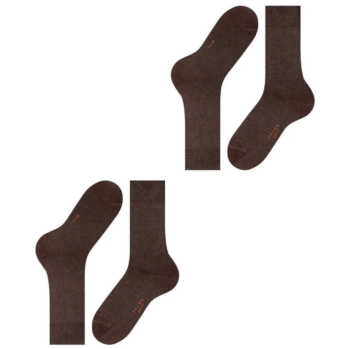 Falke Happy 2 Pack Socks - Dark Brown