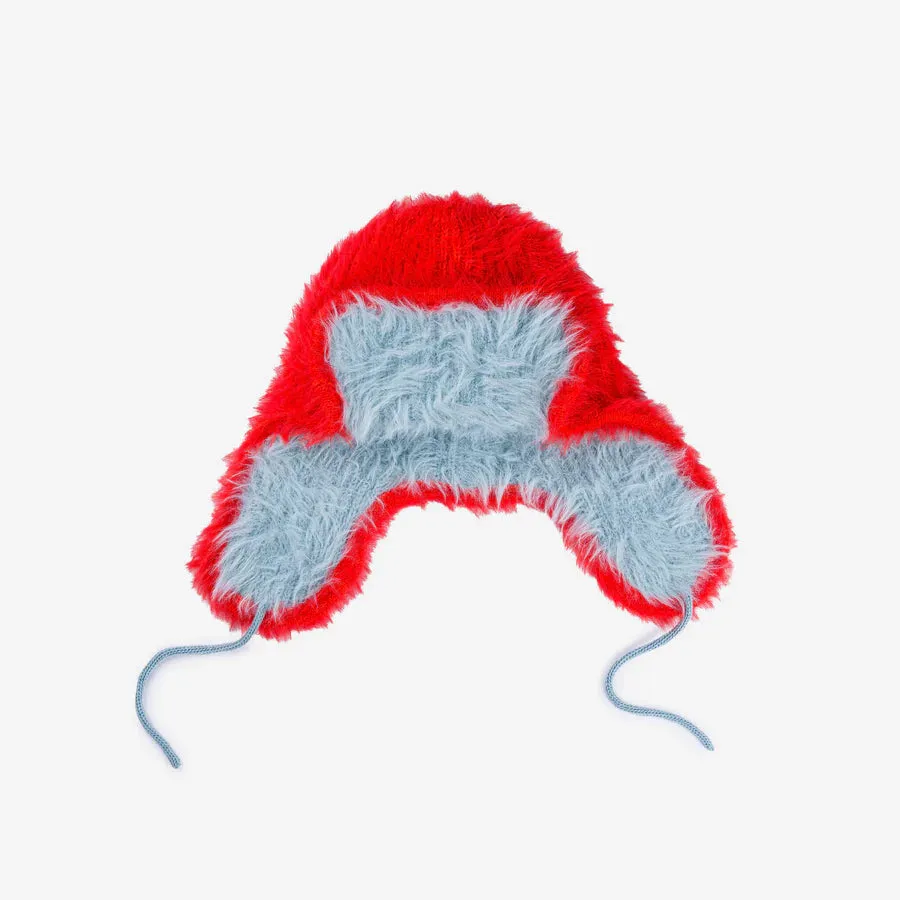 FAUX FUR TRAPPER HAT POPPY STONE BLUE