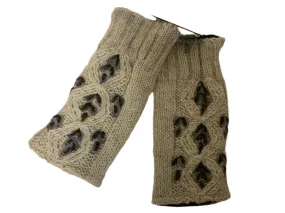 Floral Fingerless Wool Lined Gloves by Yak N Yeti G-569