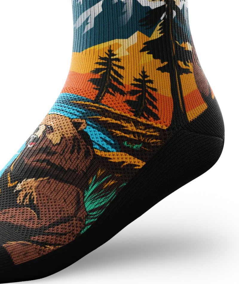 Grizzly Bear Quarter Socks