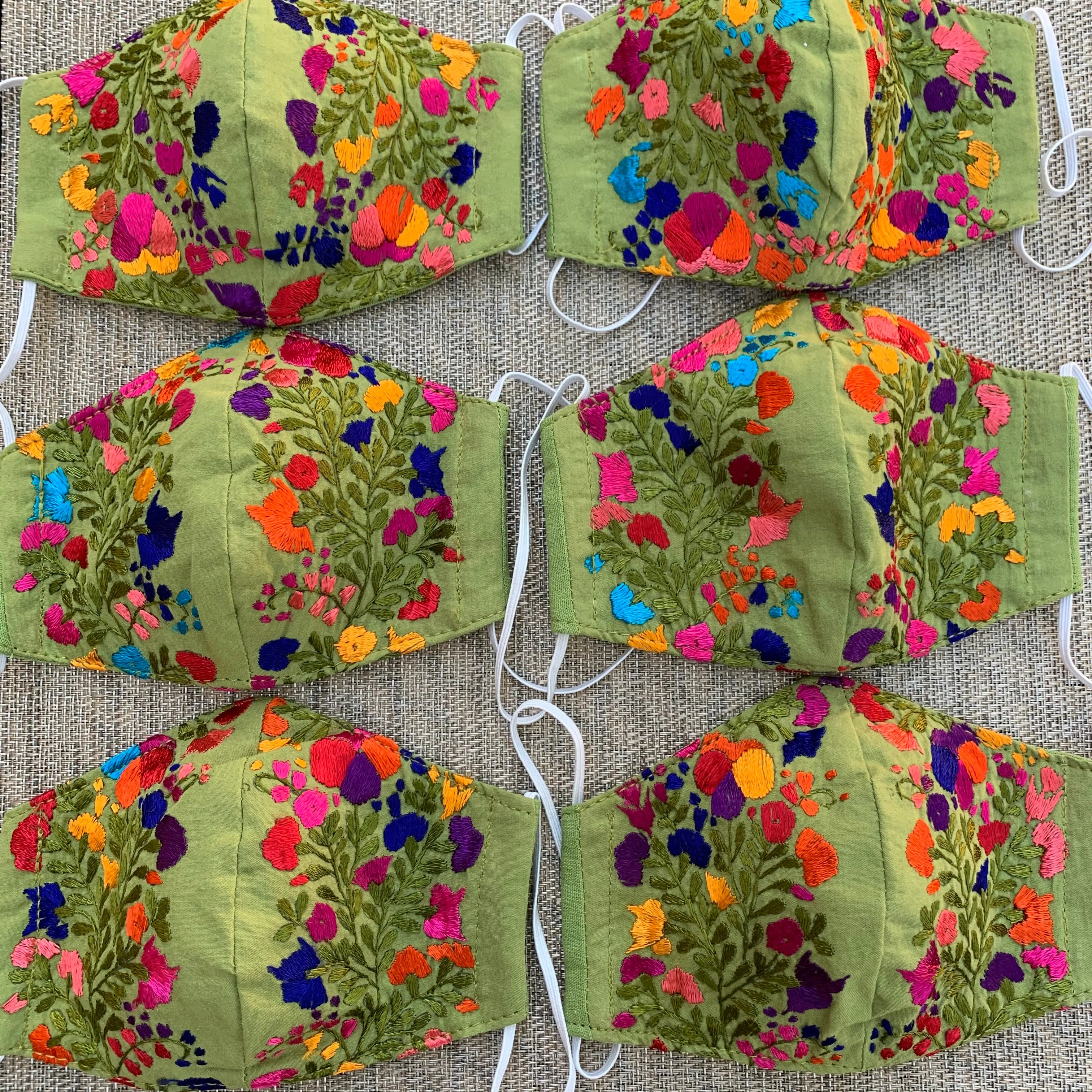 Hand Embroidered Face Masks - Floral