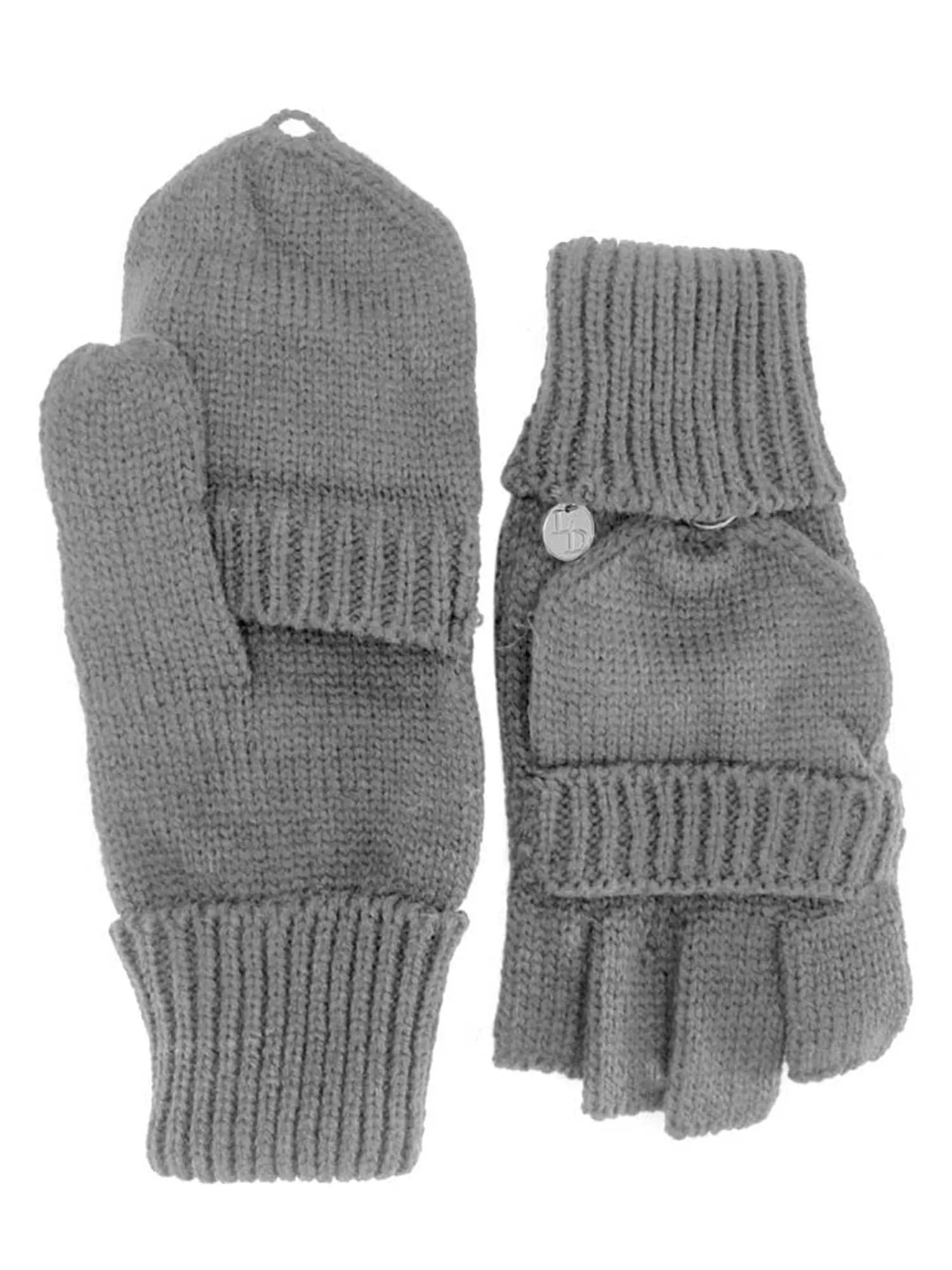 Knit Fingerless Gloves With Mitten Cover