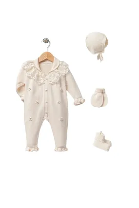 Lily Cream Newborn Knitwear Coming Home Set (5 Pcs)