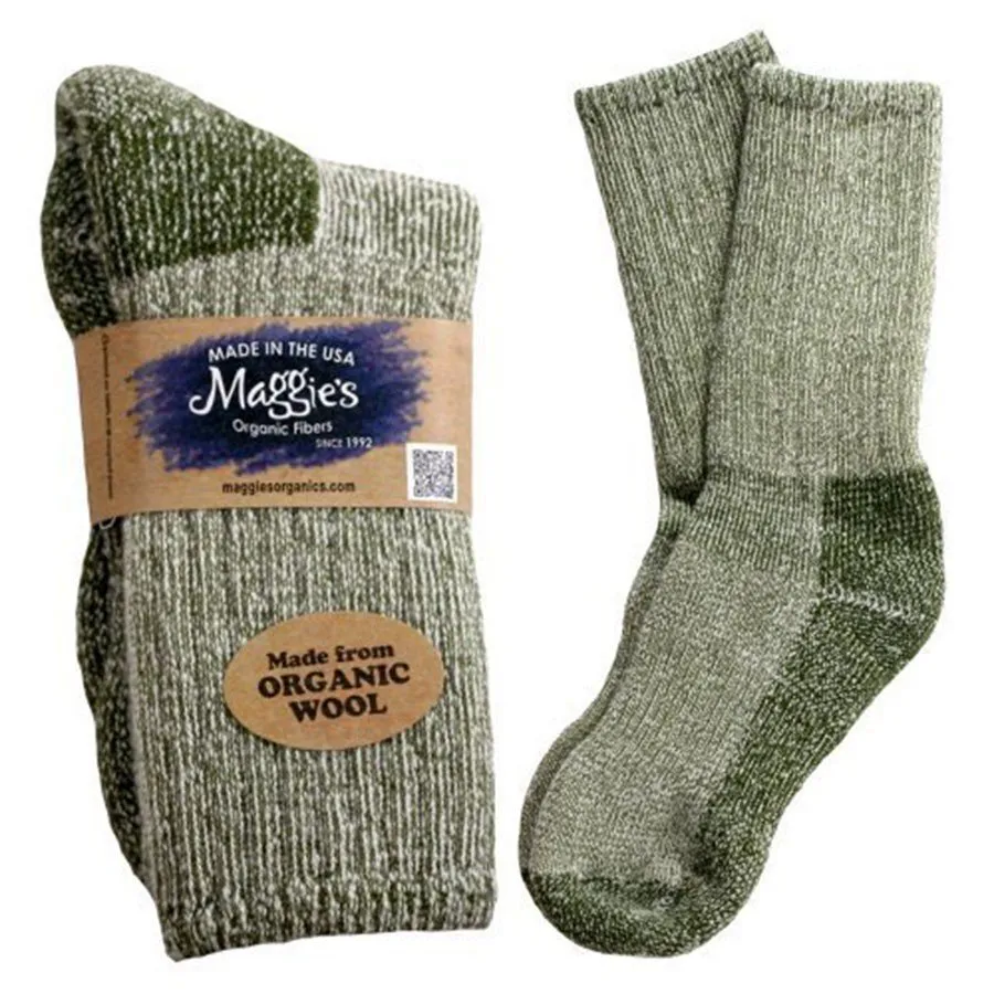 Maggie's Organics Killington Mountain Hiker Socks Olive 1 Pair Pack