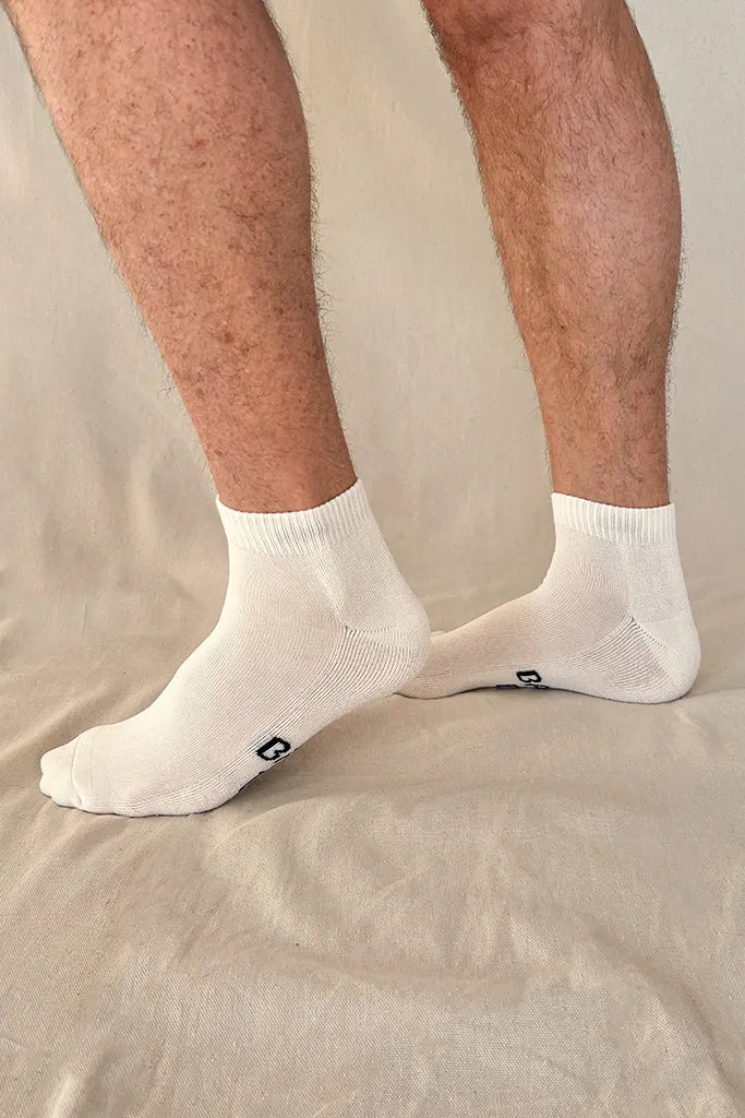 Men's Bamboo Ankle Socks 2 Pack - White