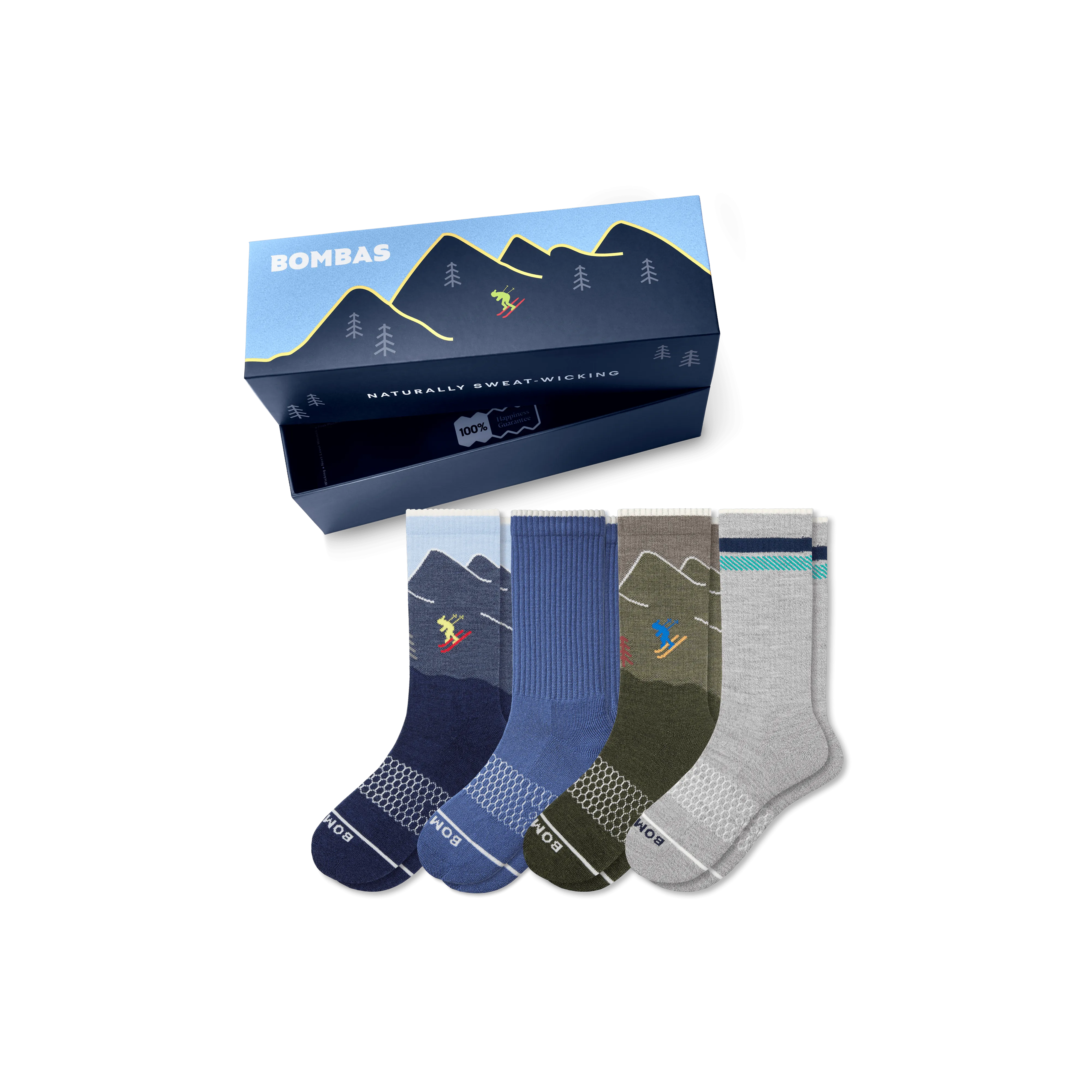 Men's Merino Wool Blend Calf Sock 4-Pack Gift Box