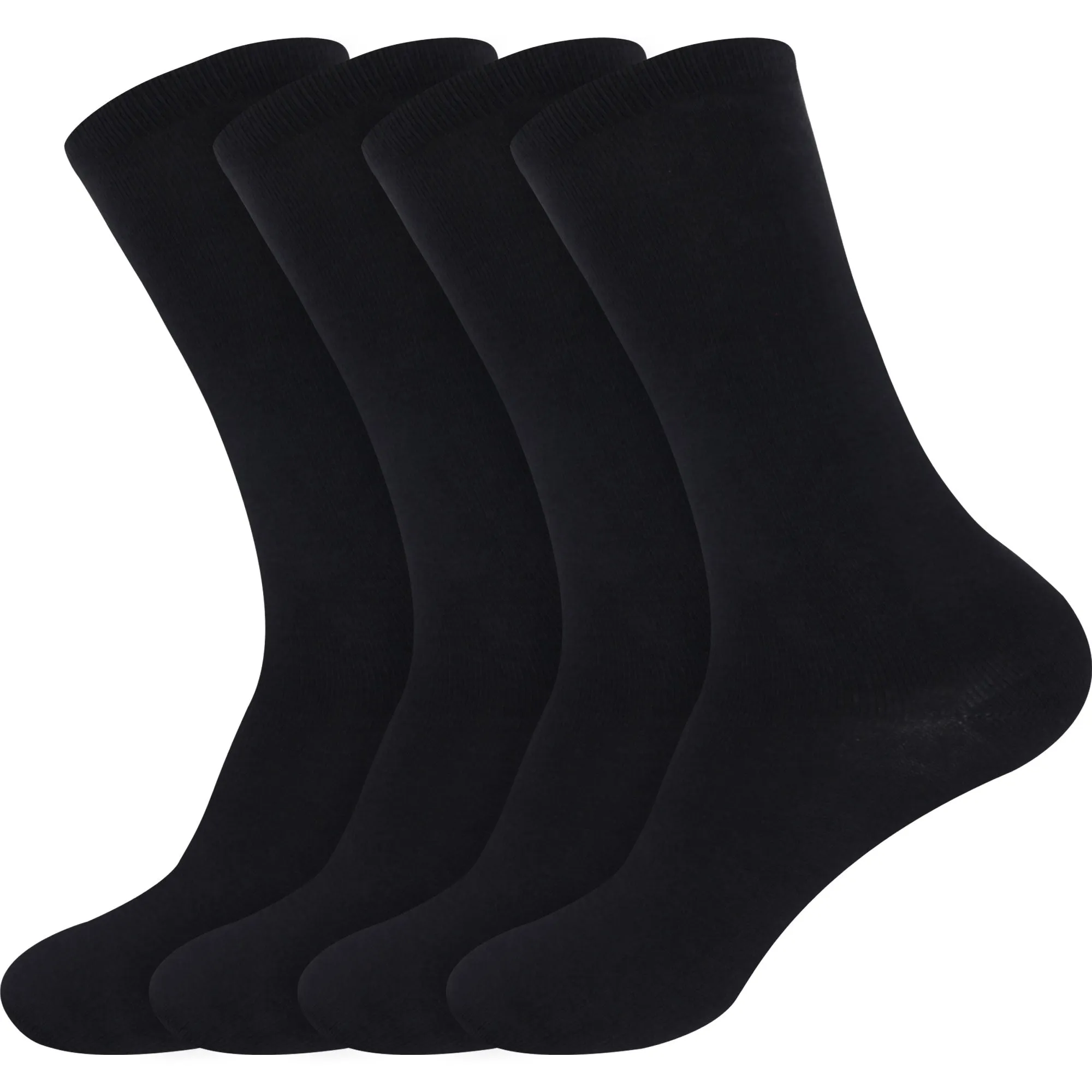 Men's Rayon from Bamboo Fiber Thin with Thick Sole Socks - 4 Pair