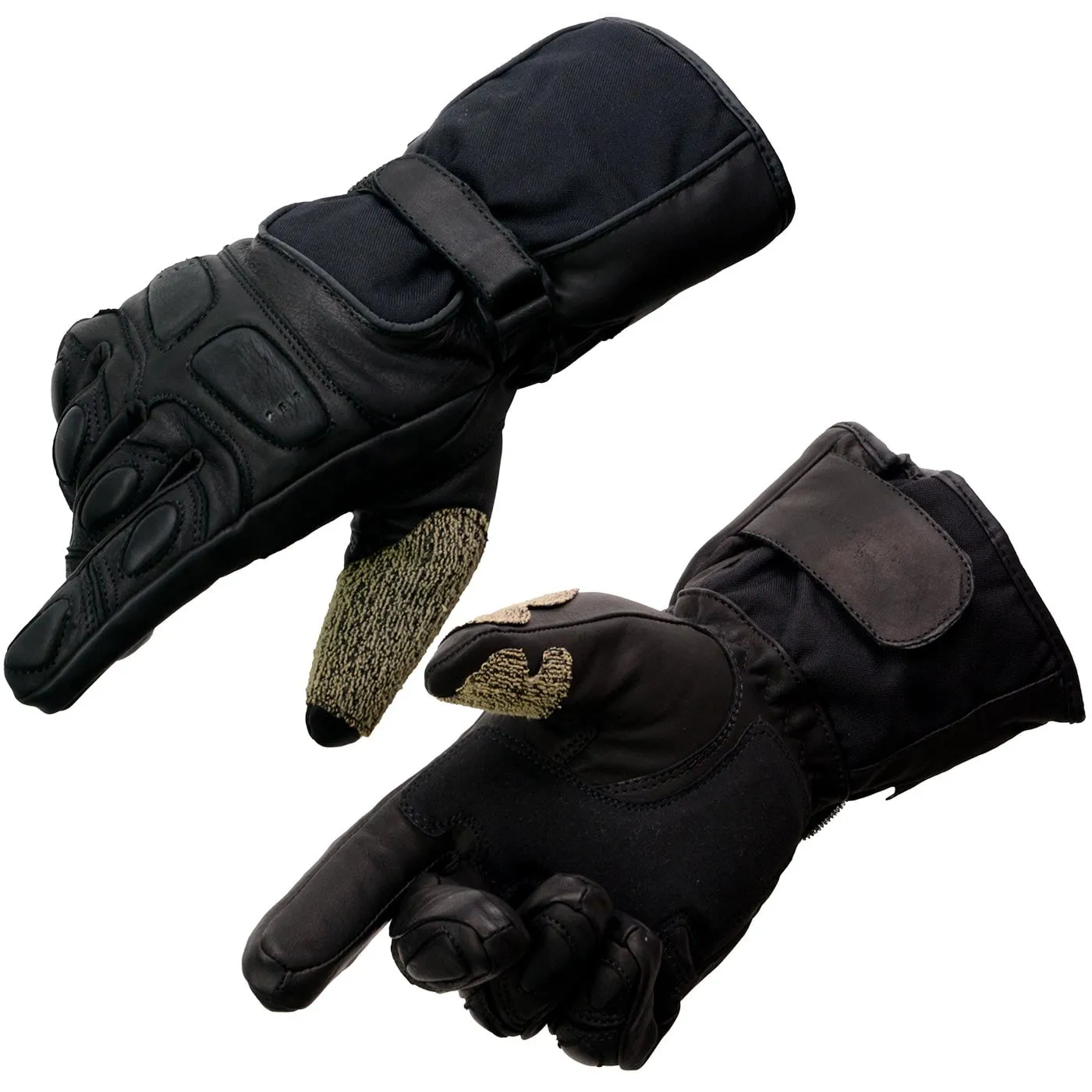 Milwaukee Leather SH814 Men's Black Leather Waterproof Gauntlet