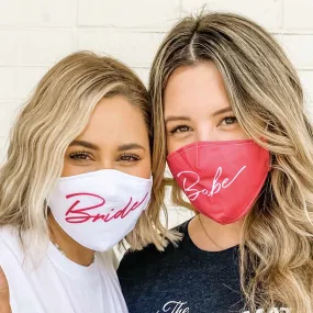 Pink & White Bride's Babes Bachelorette Party Face Masks