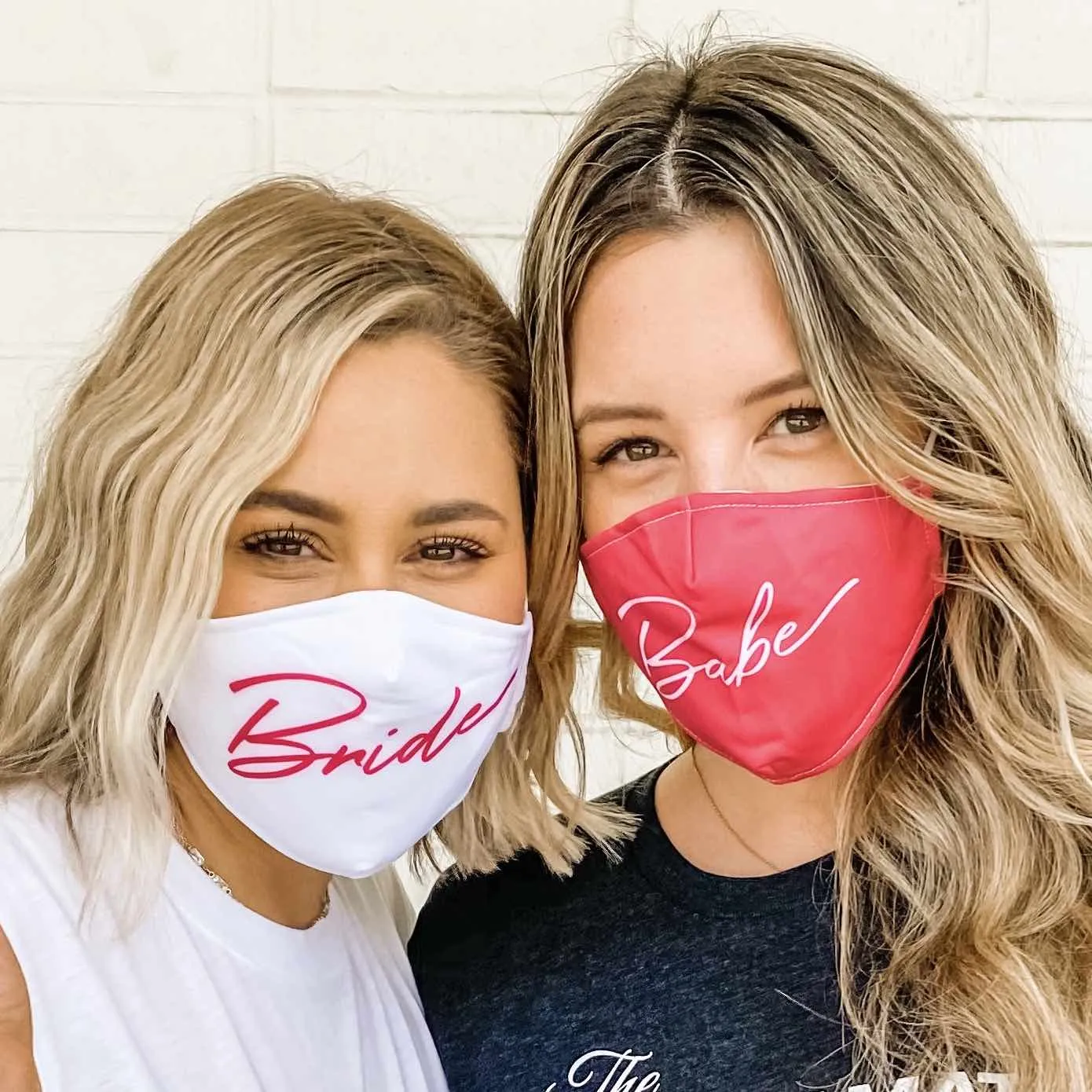 Pink & White Bride's Babes Bachelorette Party Face Masks