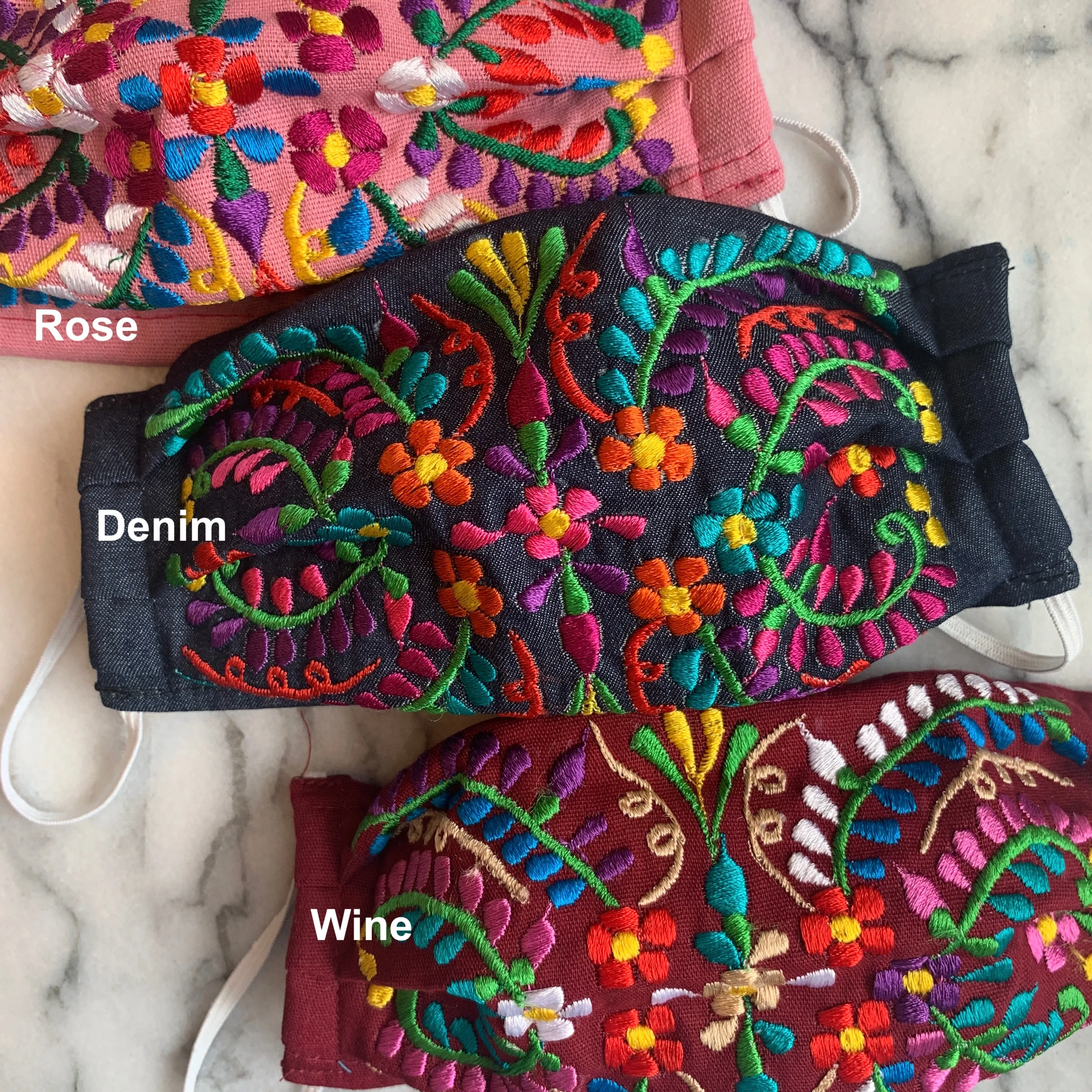 Reusable Embroidered FaceMasks - Floral