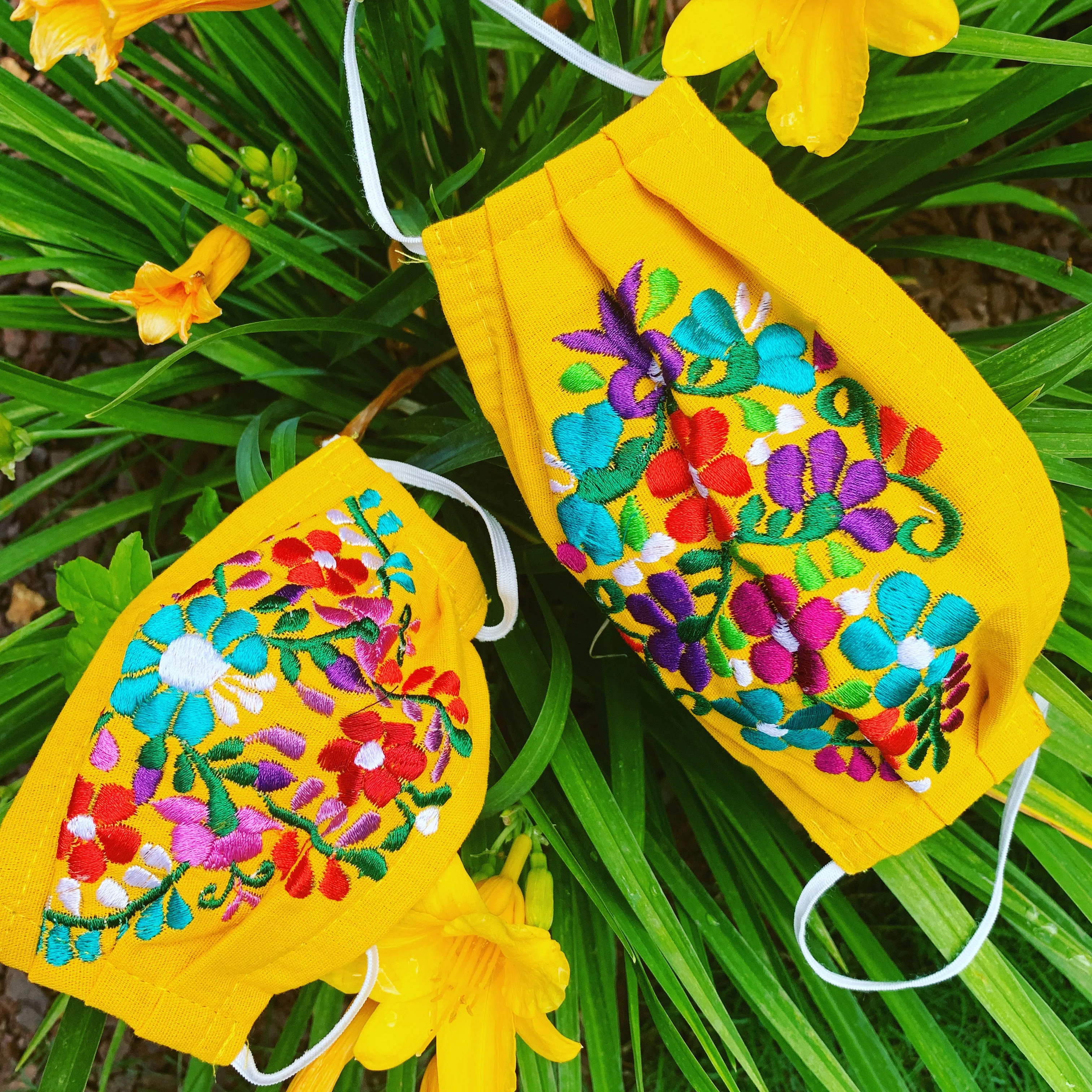 Reusable Embroidered FaceMasks - Floral