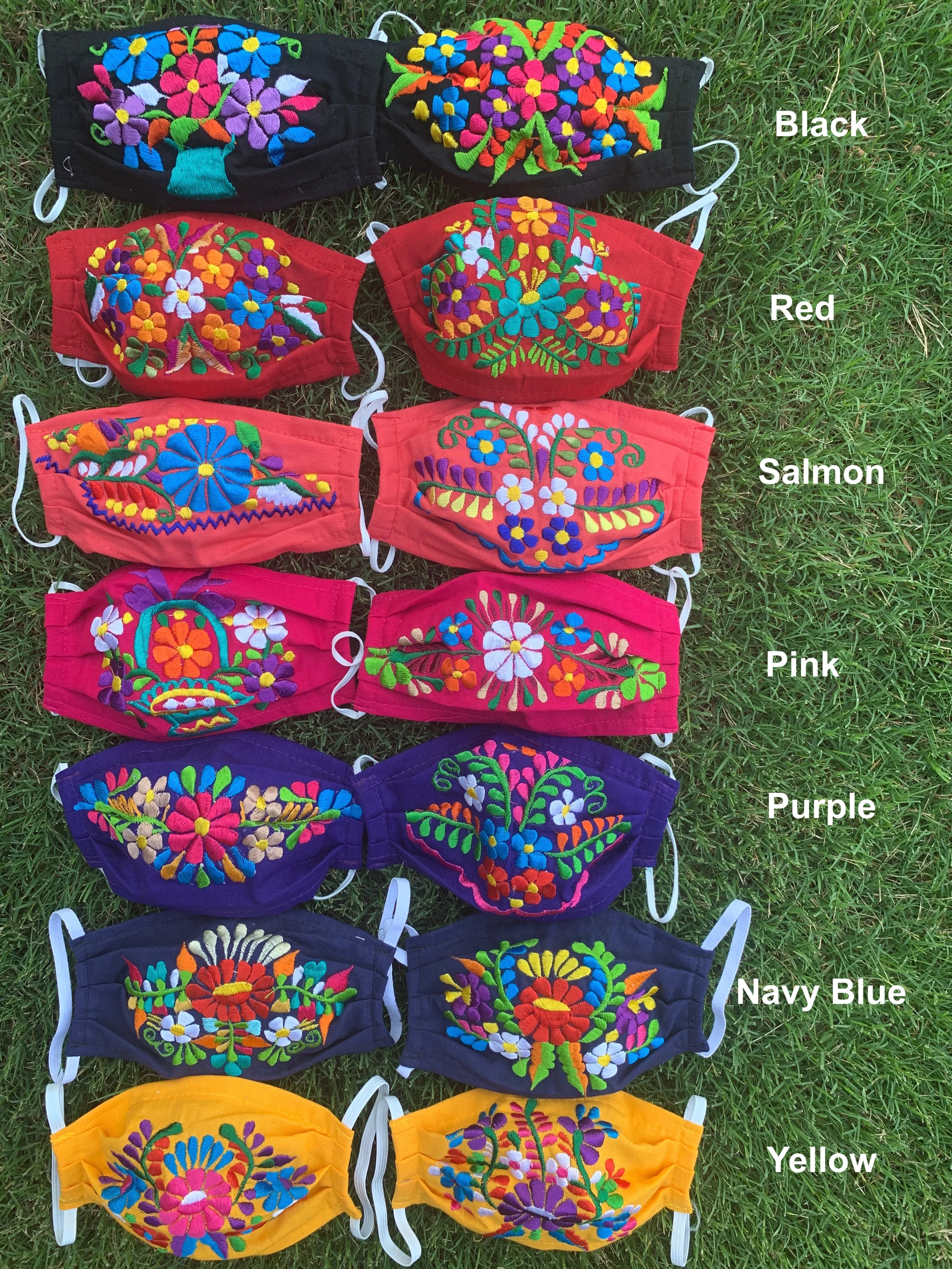 Reusable Embroidered FaceMasks - Floral