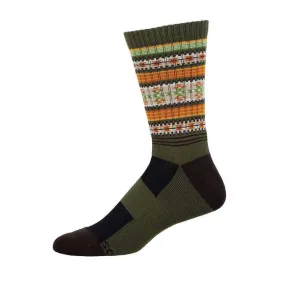 Serape (Green) Merino Wool Unisex XL/KING Crew Sock