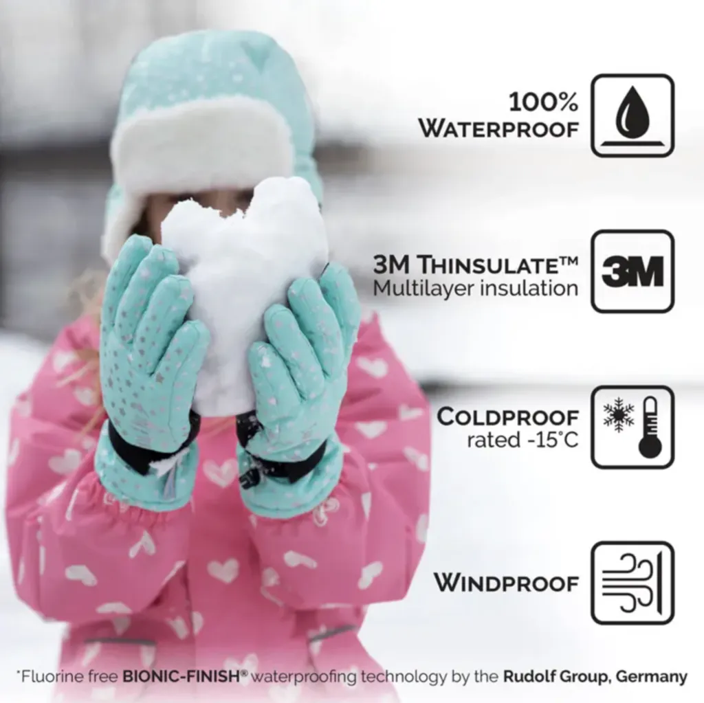 Size XL (8-10): Jan & Jul WINTERSUN Print Waterproof GLOVES NEW