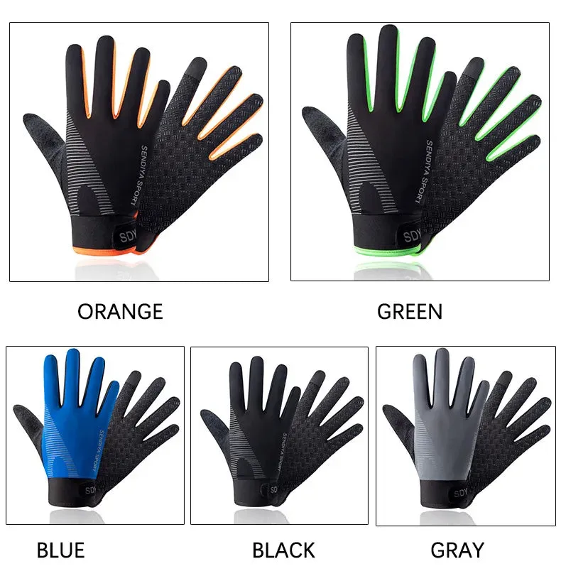 Thin Gloves Ice Silk Summer Sun Protection Breathable Exercise Cycling Women Driving Fishing Non-Slip Touch Screen Men Gloves