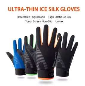 Thin Gloves Ice Silk Summer Sun Protection Breathable Exercise Cycling Women Driving Fishing Non-Slip Touch Screen Men Gloves