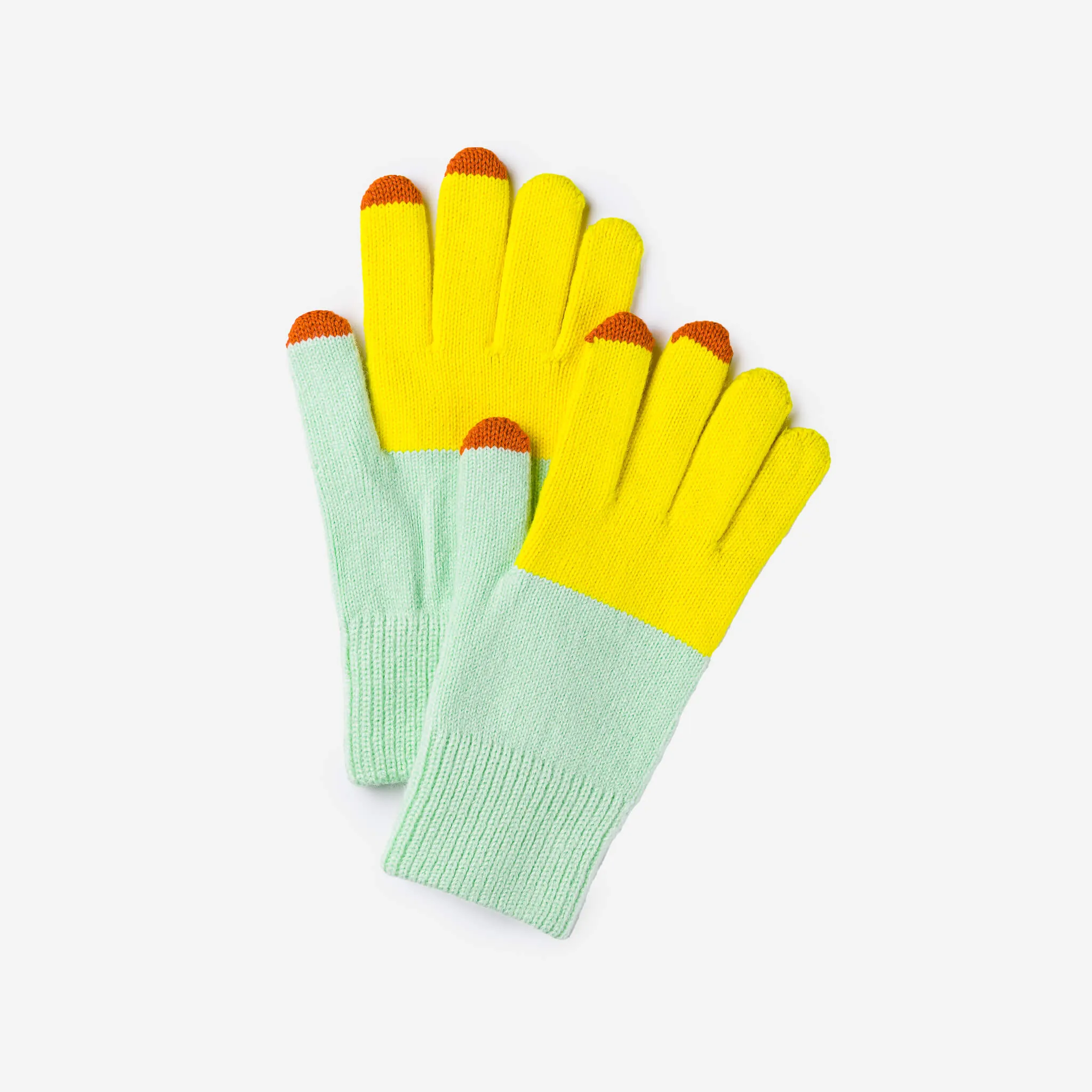 Verloop: Colorblock Touchscreen Gloves - Jade Yellow