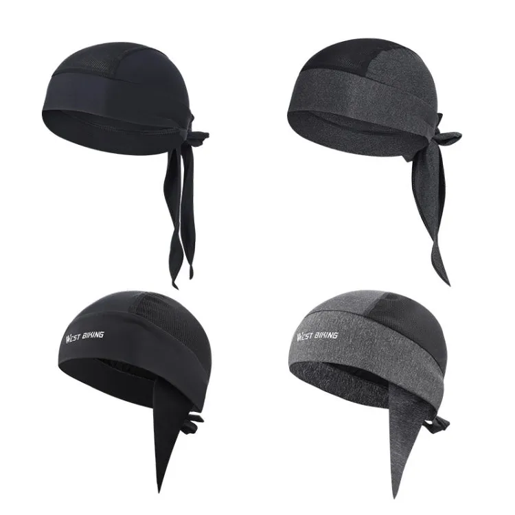 West Biking Summer Ice Silk Pirate Cap Riding Cap Men And Women  Outdoor Windproof Sunscreen Headgear, Size: Free Size(Tying Rope Black)