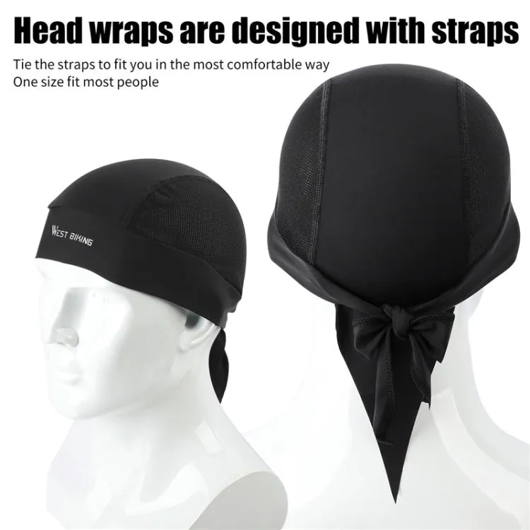 West Biking Summer Ice Silk Pirate Cap Riding Cap Men And Women  Outdoor Windproof Sunscreen Headgear, Size: Free Size(Tying Rope Black)