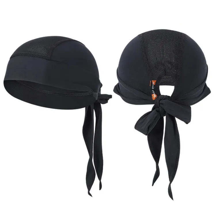 West Biking Summer Ice Silk Pirate Cap Riding Cap Men And Women  Outdoor Windproof Sunscreen Headgear, Size: Free Size(Tying Rope Black)