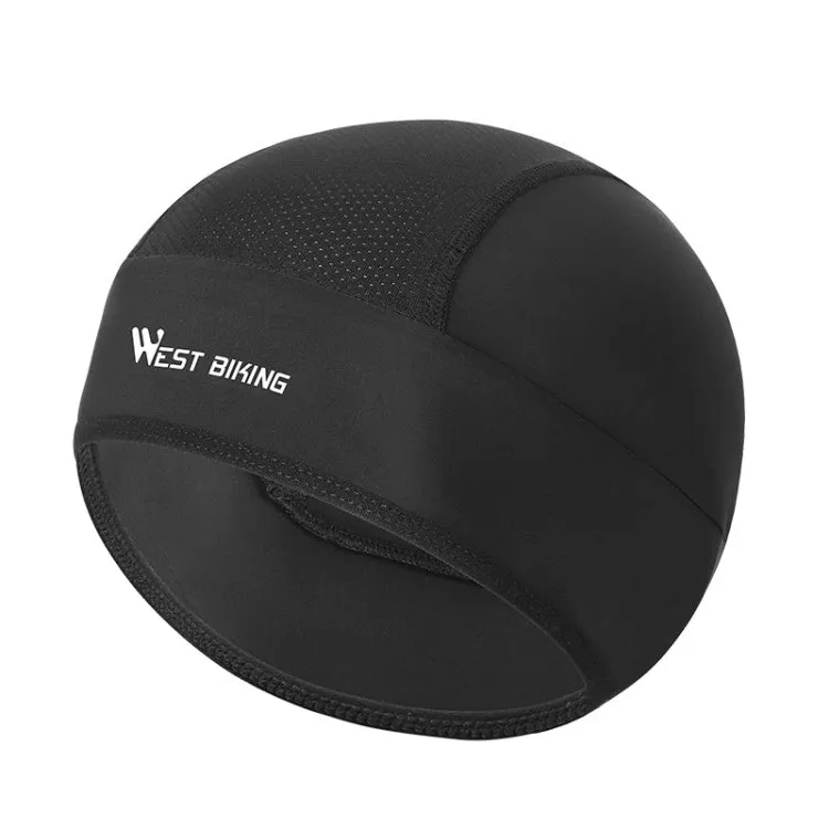 WEST BIKING Summer Riding Ice Silk Cap Windproof Hood Thin Inner Cap Breathable And Quick-Drying Helmet Lining Cap, Size: One Size(Black)