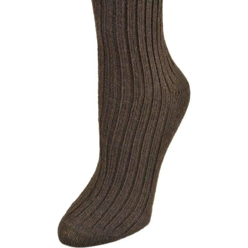 Women's Crew Socks in Soft Cotton / Wool Comfort and Warmth 2 Pair Pack