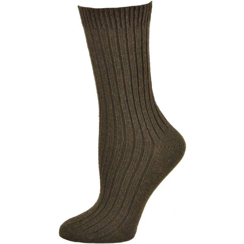 Women's Crew Socks in Soft Cotton / Wool Comfort and Warmth 2 Pair Pack