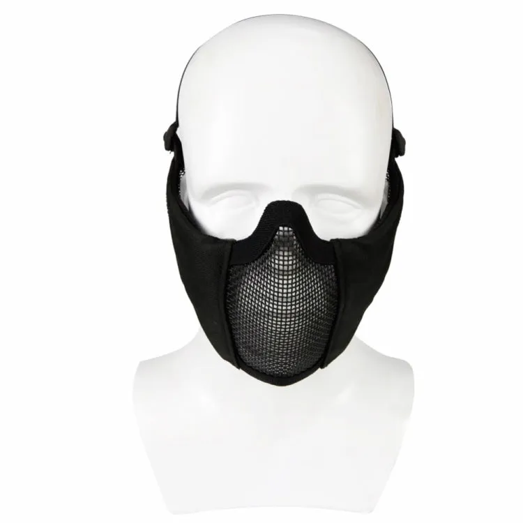 WoSporT Half Face Metal Net Field  Ear Protection Outdoor Cycling Steel Mask(Desert Digital)